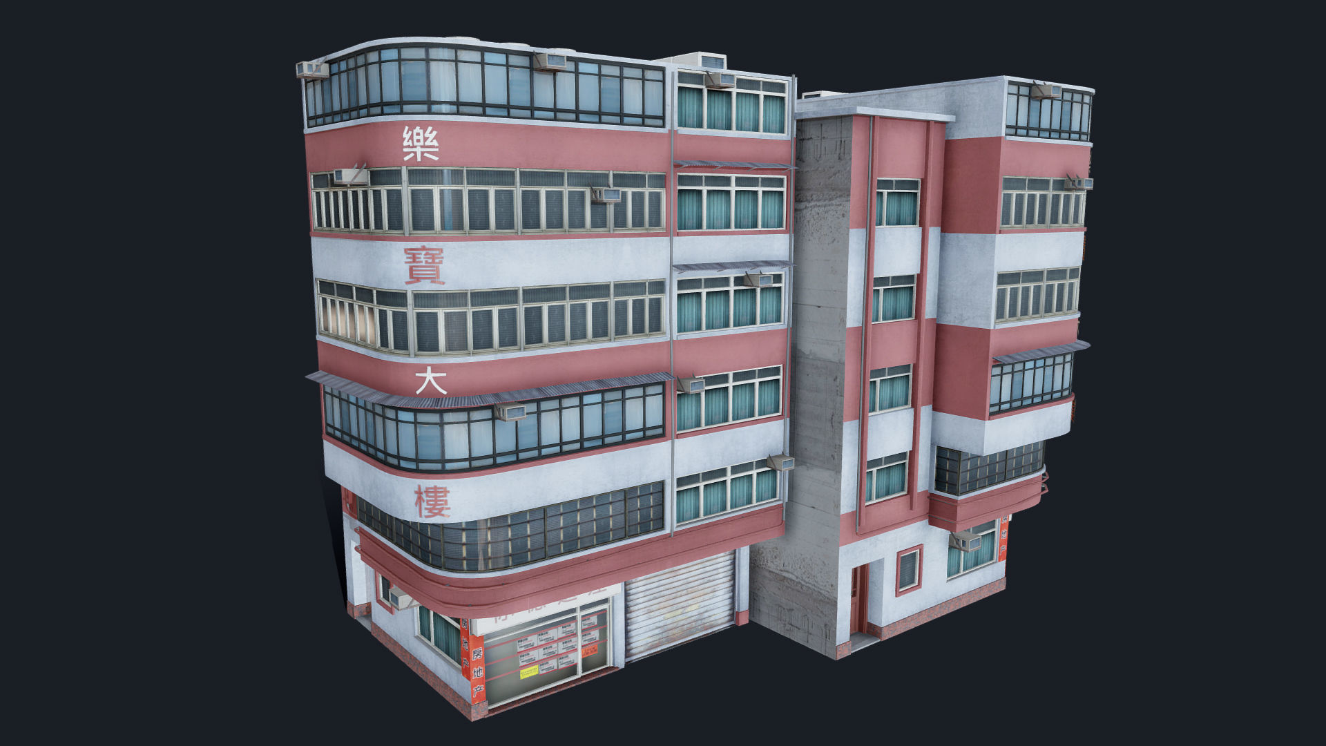Chinese Building Lok Po Low-poly 3D model_9