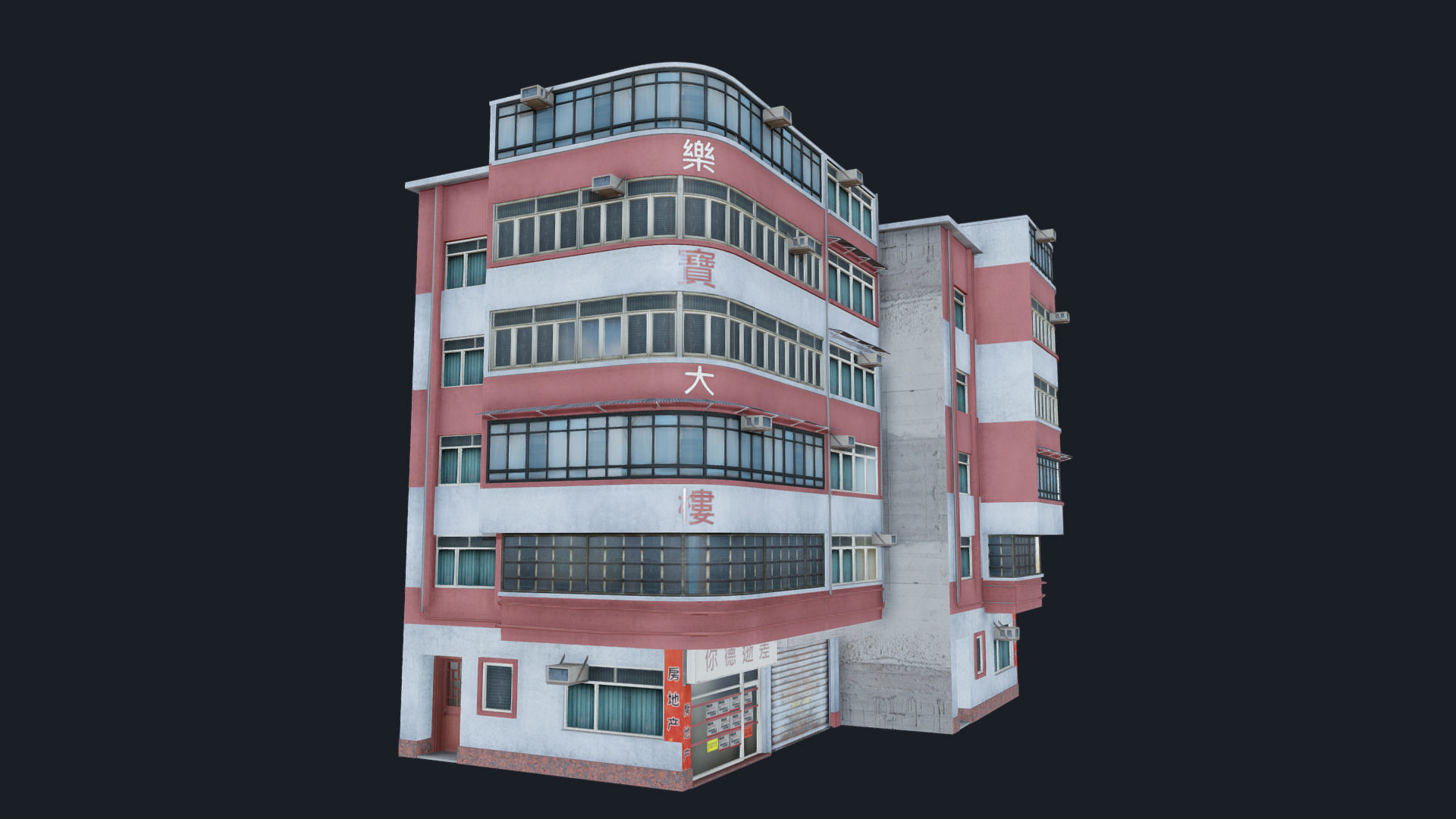 Chinese Building Lok Po Low-poly 3D model_6