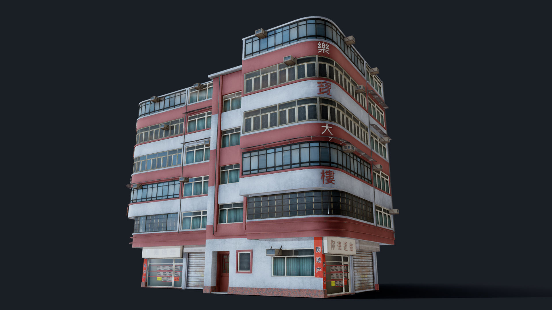 Chinese Building Lok Po Low-poly 3D model_4