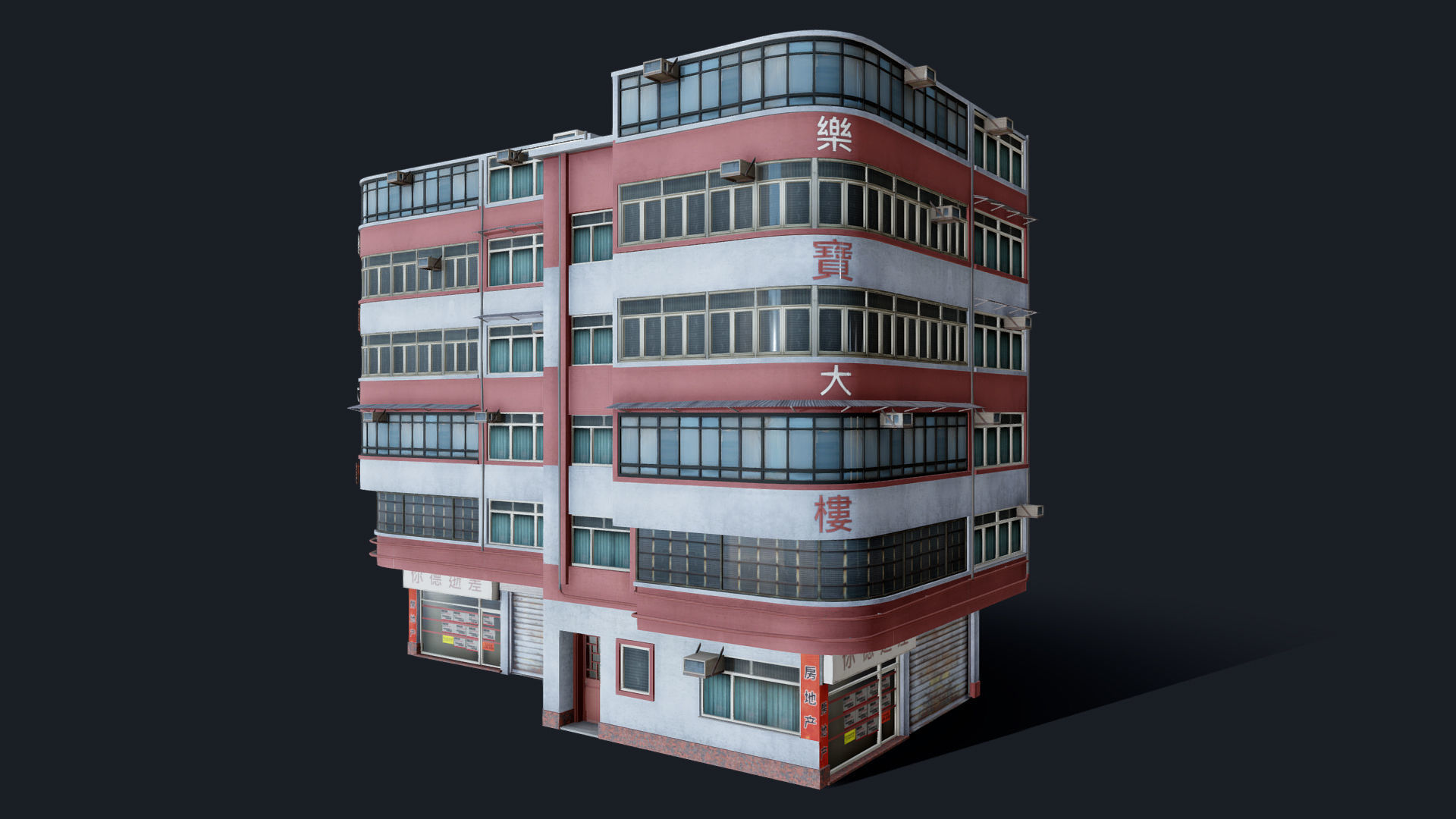 Chinese Building Lok Po Low-poly 3D model_8