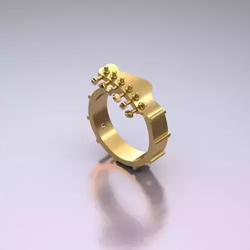 Guitar ring in jewellery 3D print model