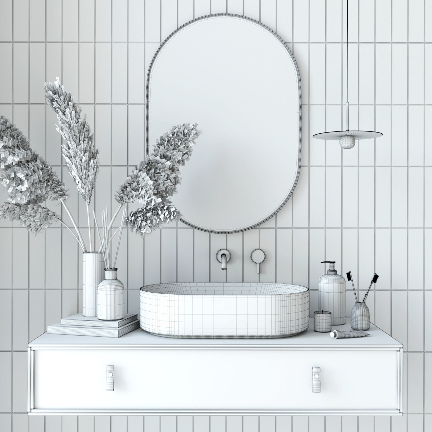 Bath set 01 3D model_5