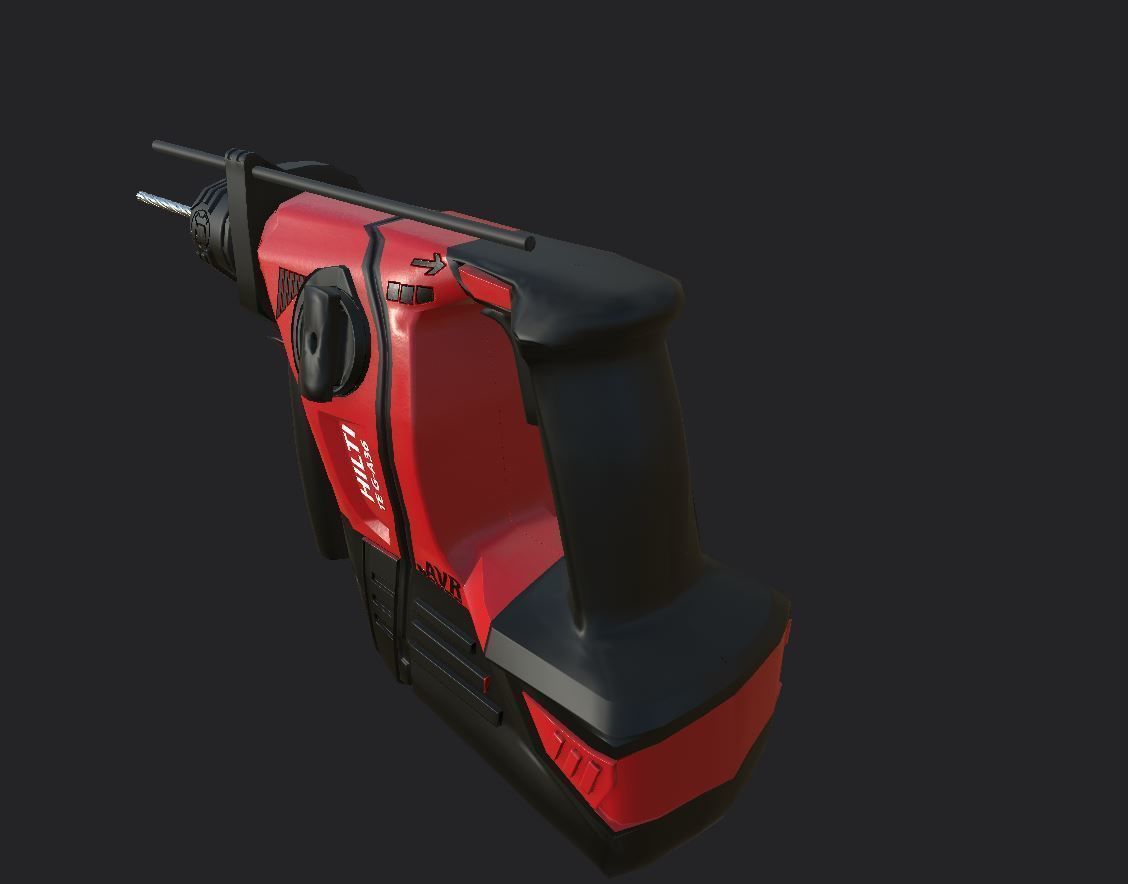 drill hammer Low-poly 3D model_2