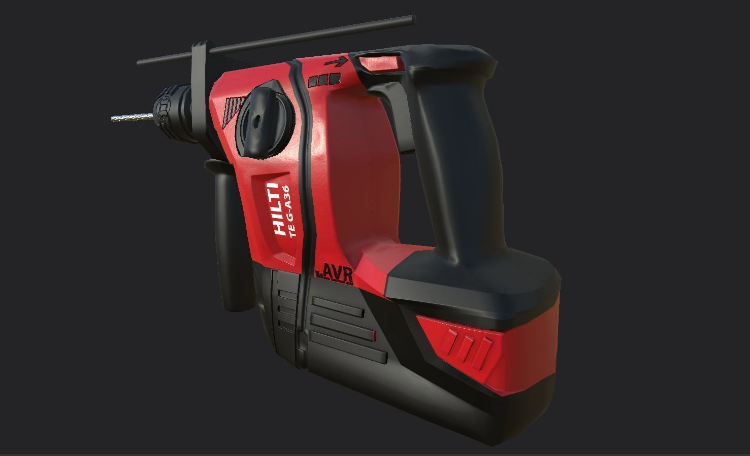 drill hammer Low-poly 3D model_1