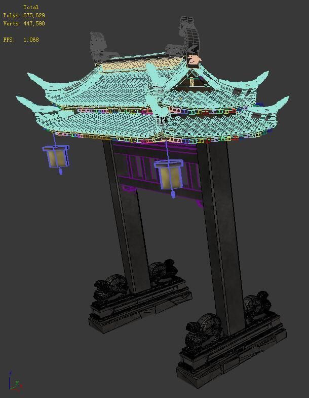 Architecture - White Chishan - Archway 3D model_2