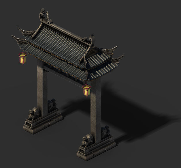 Architecture - White Chishan - Archway 3D model_4