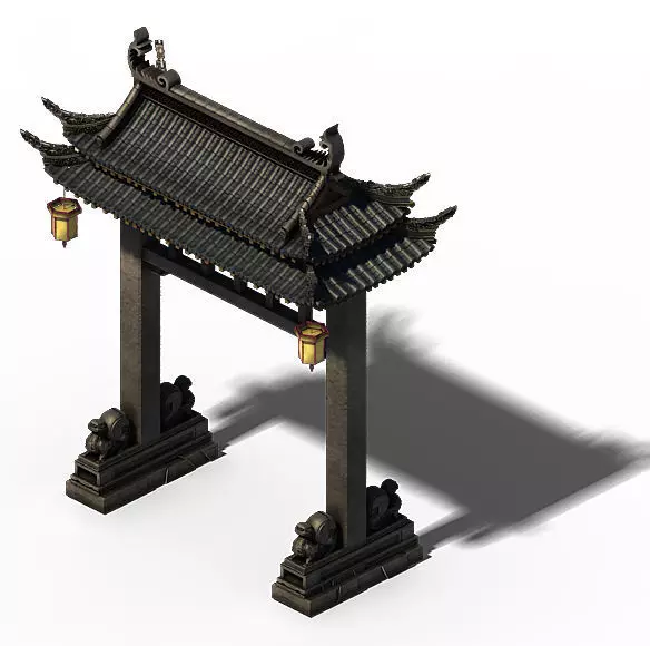 Architecture - White Chishan - Archway 3D model_0