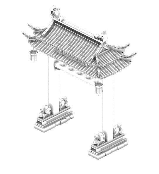 Architecture - White Chishan - Archway 3D model_3