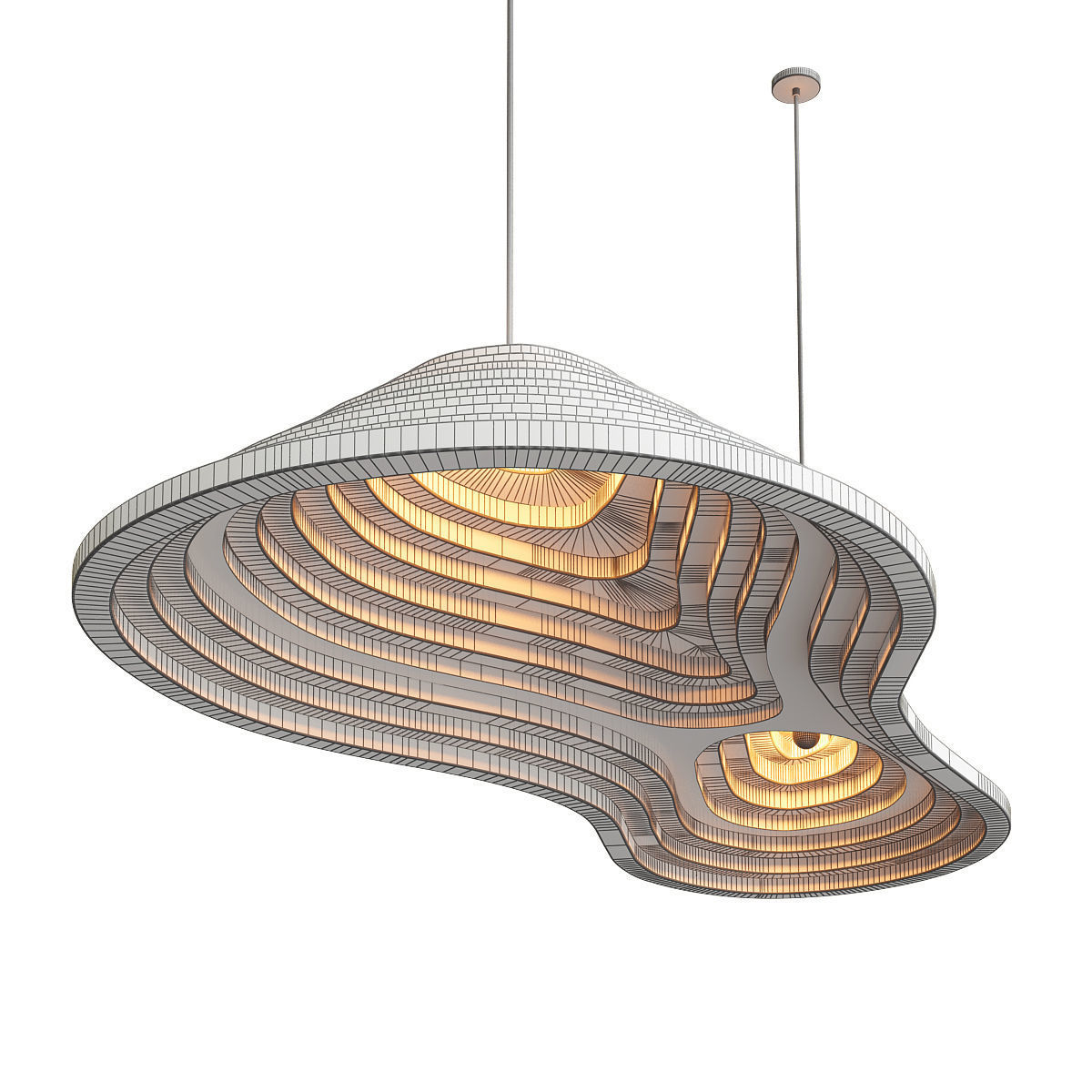 Rice field double akoestische lamp 3D model_3