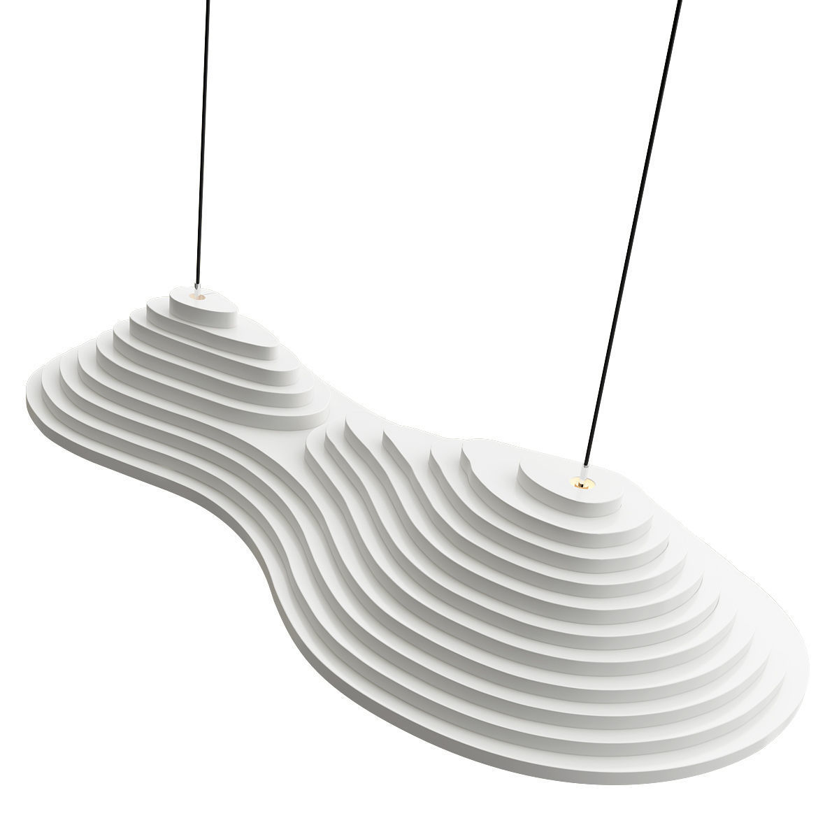 Rice field double akoestische lamp 3D model_2