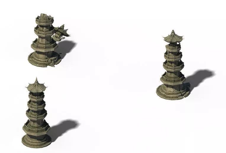 Building - Broken Stone Stones 01 3D model