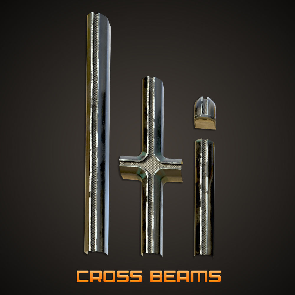 SCI-FI PBR Wall Collection Low-poly 3D model_10