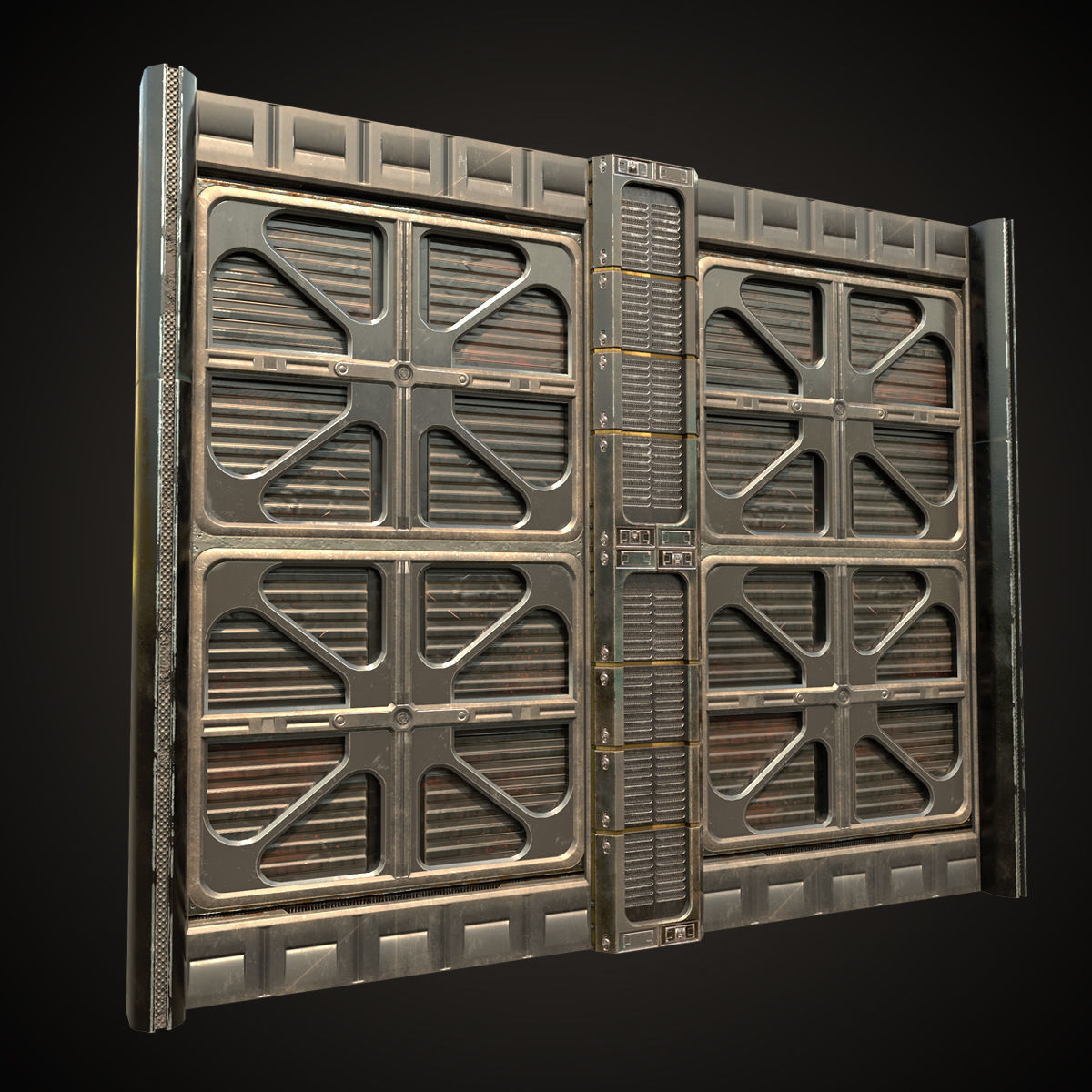 SCI-FI PBR Wall Collection Low-poly 3D model_5