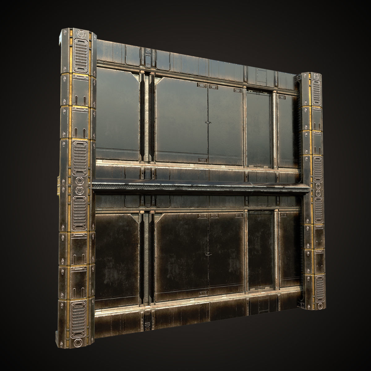 SCI-FI PBR Wall Collection Low-poly 3D model_4