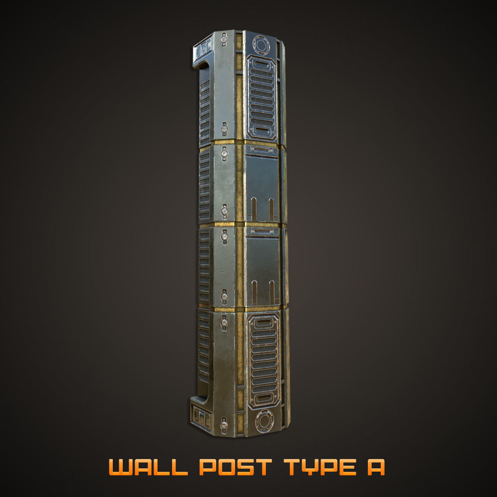 SCI-FI PBR Wall Collection Low-poly 3D model_11