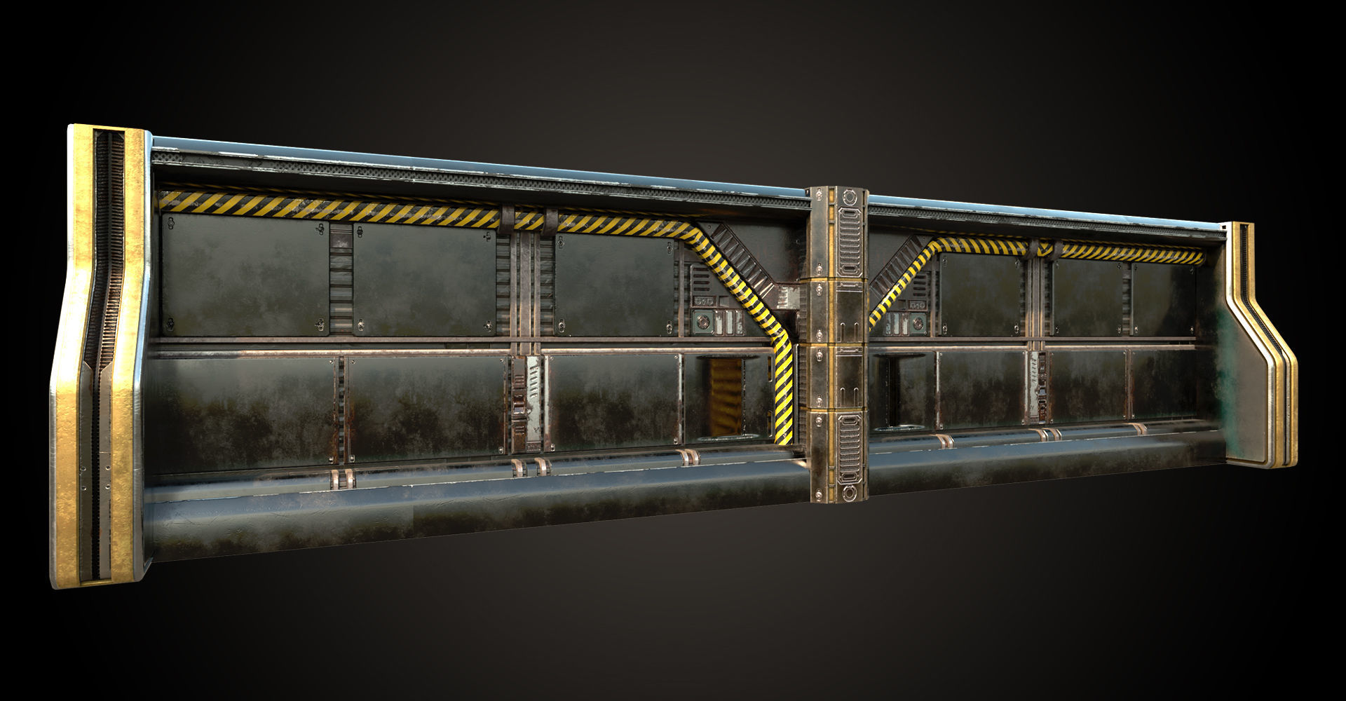 SCI-FI PBR Wall Collection Low-poly 3D model_9