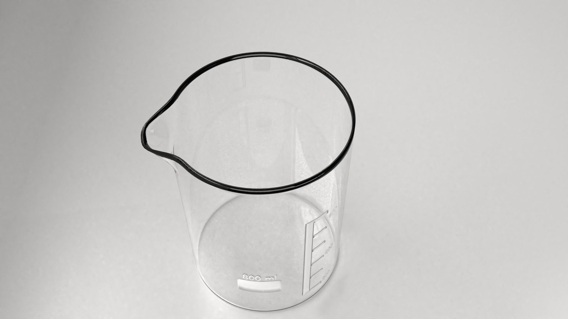 800ml Empty Glass Beaker 3D model_2