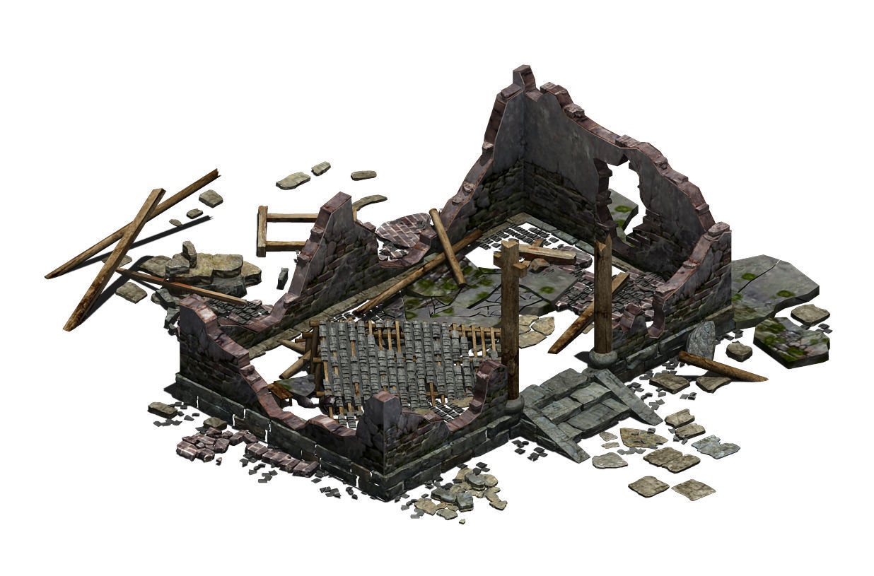 Buildings - ruins 002 3D model_3