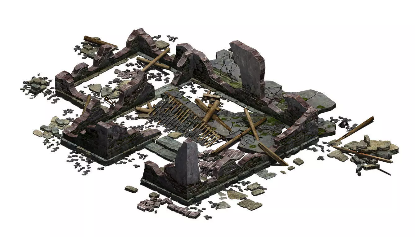 Building - ruins 003 3D model_0