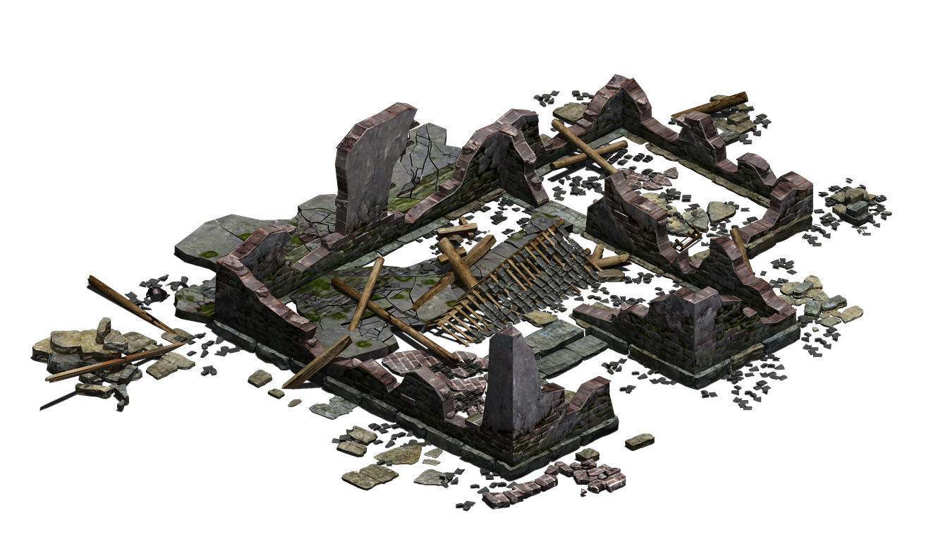 Building - ruins 003 3D model_3