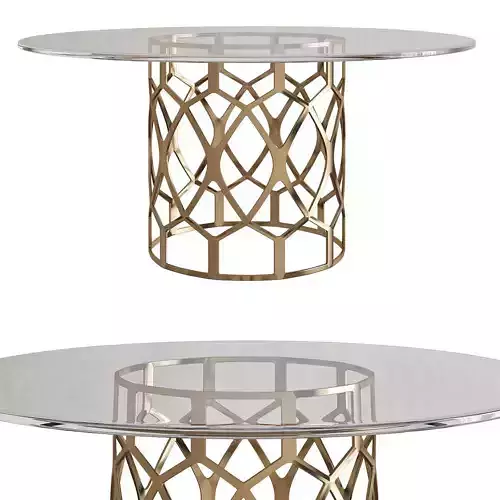 Bernhardt Salon Dining Table with Glass Top 3d model