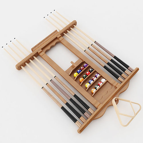 Pool Stick Rack 3D model