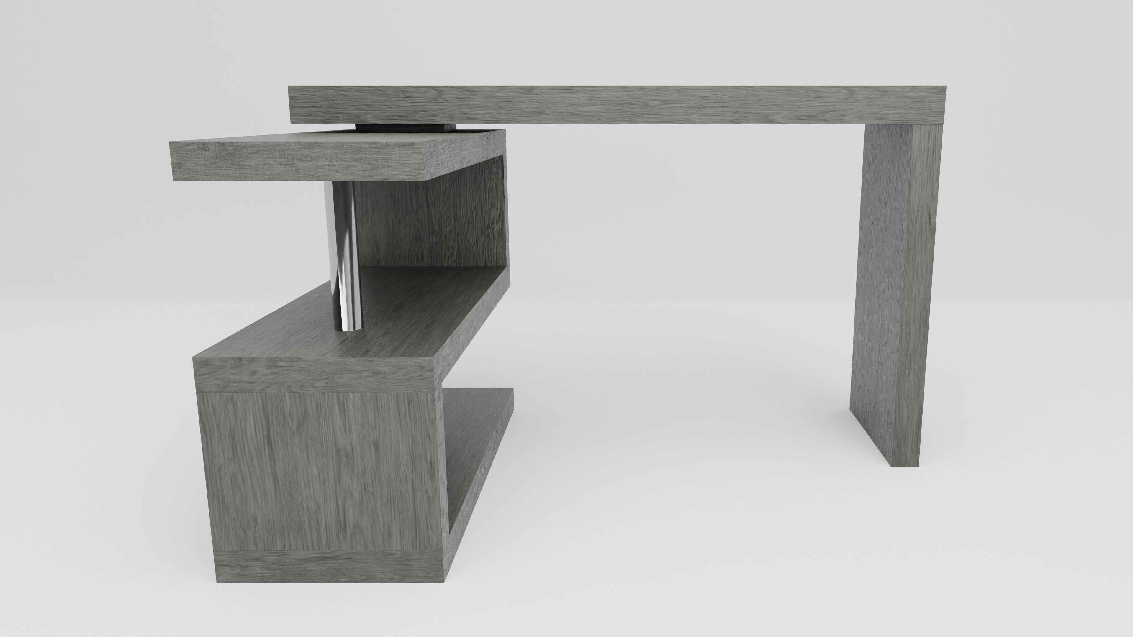 Modern L-shape desk 3D model_3