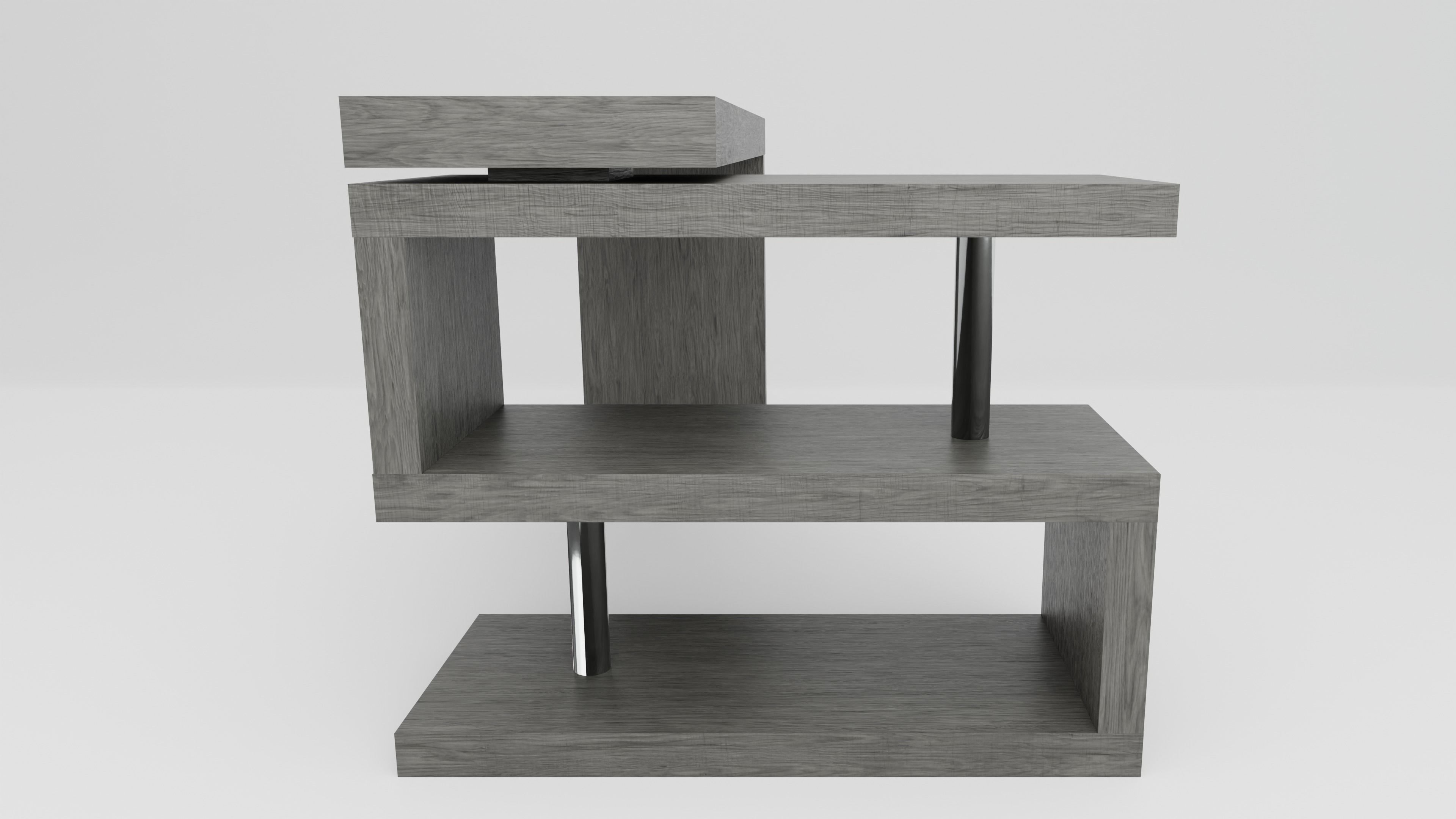 Modern L-shape desk 3D model_6