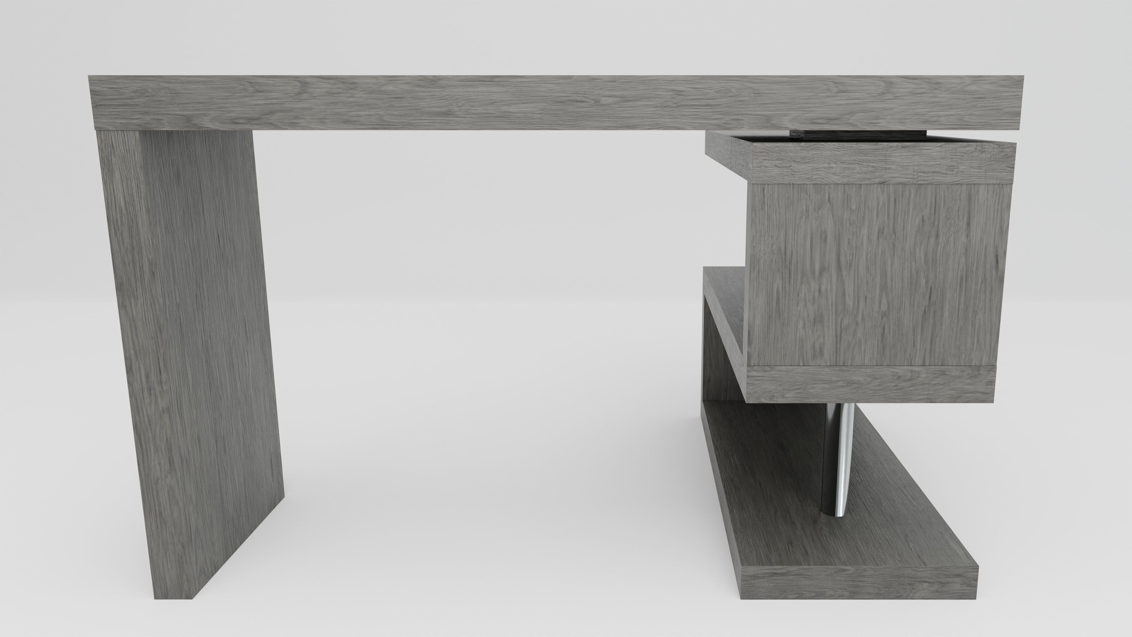 Modern L-shape desk 3D model_5