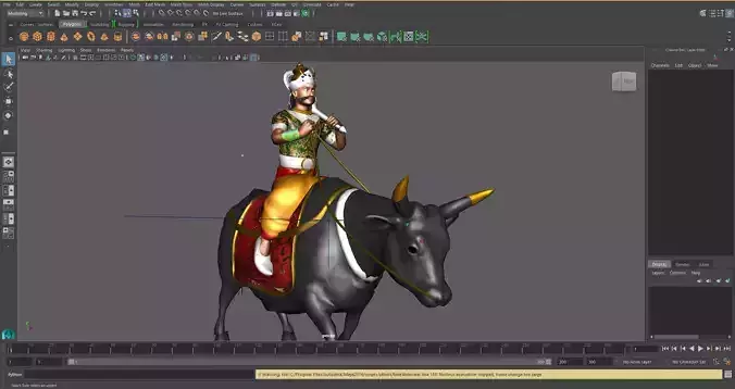 Yama on his bull Free low-poly 3D model