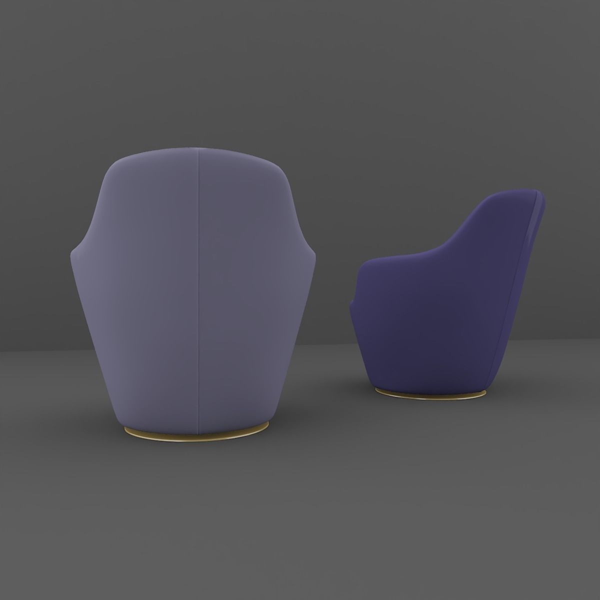 Armchair pair of chairs 3D model_7