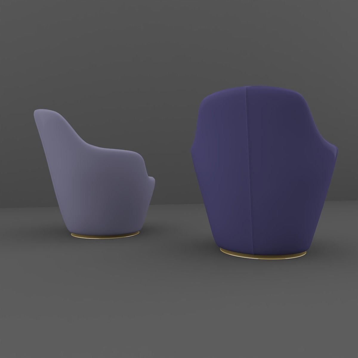 Armchair pair of chairs 3D model_5