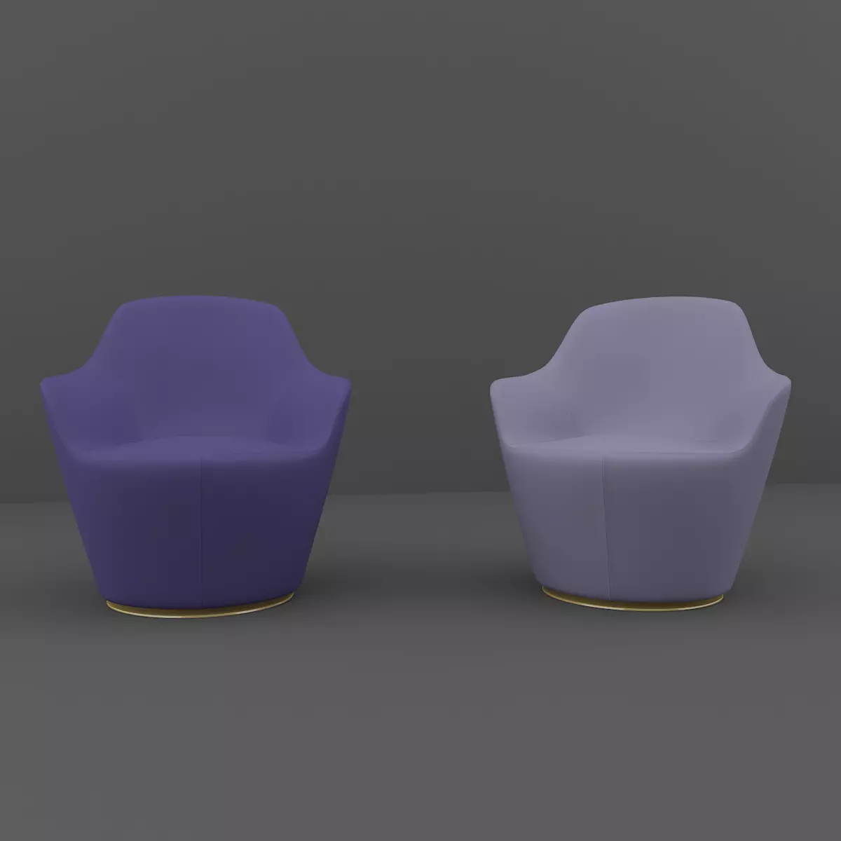 Armchair pair of chairs 3D model_0