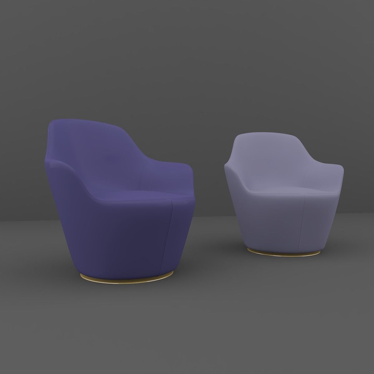 Armchair pair of chairs 3D model_1