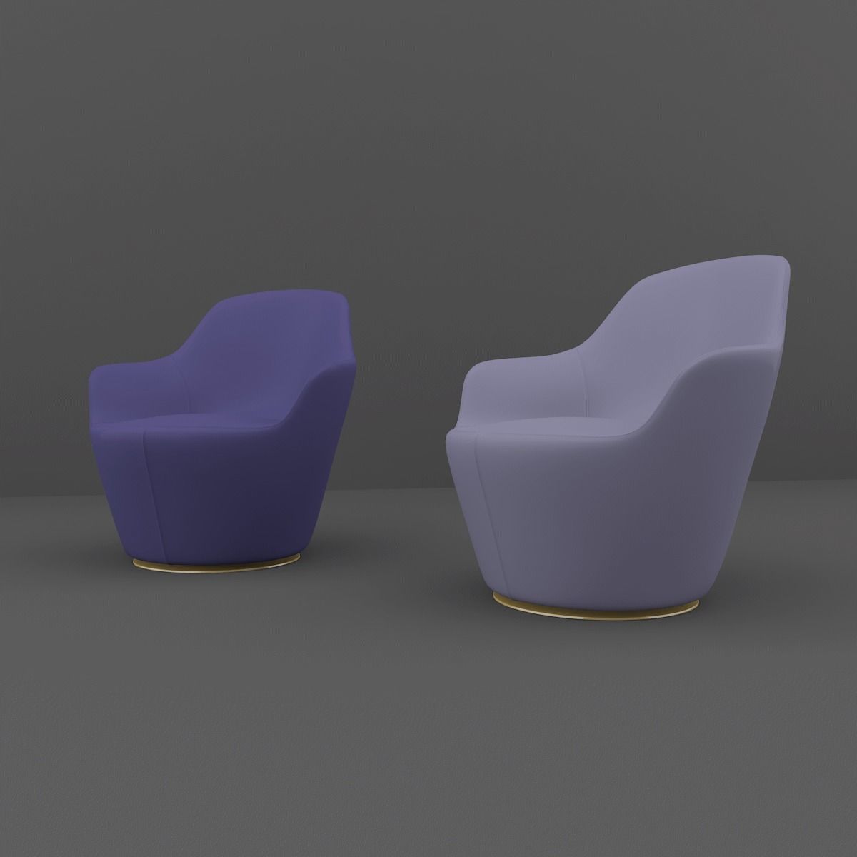 Armchair pair of chairs 3D model_11