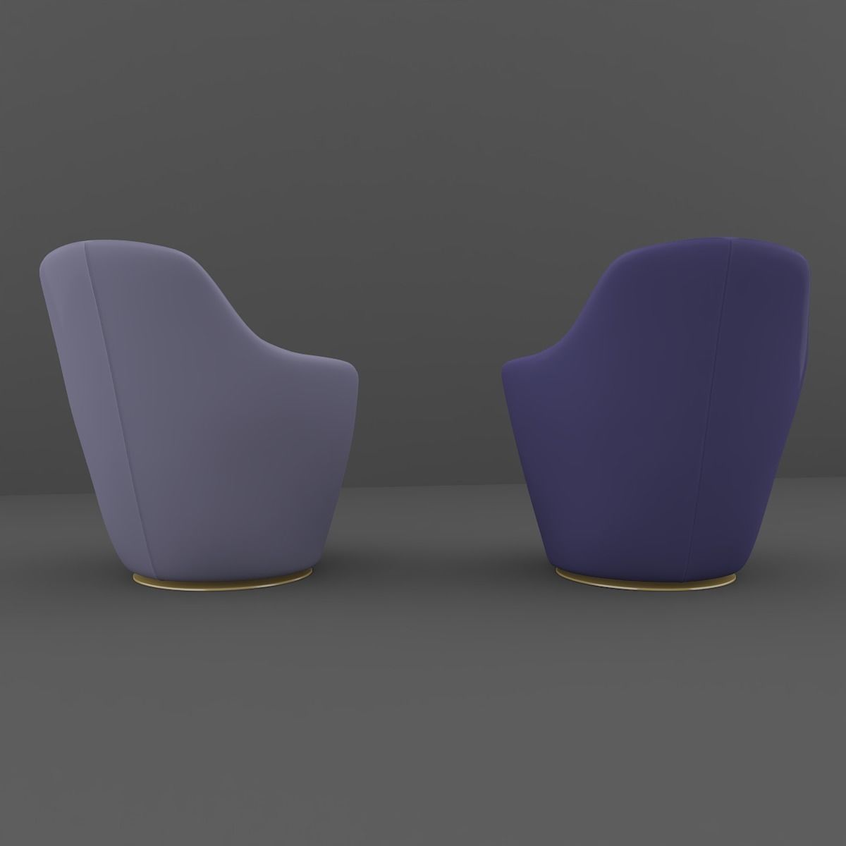 Armchair pair of chairs 3D model_6