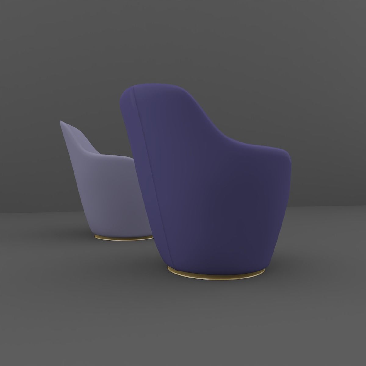 Armchair pair of chairs 3D model_4