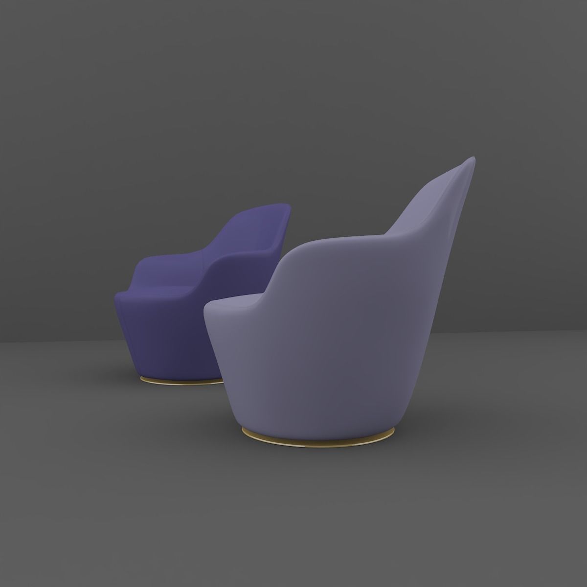 Armchair pair of chairs 3D model_10