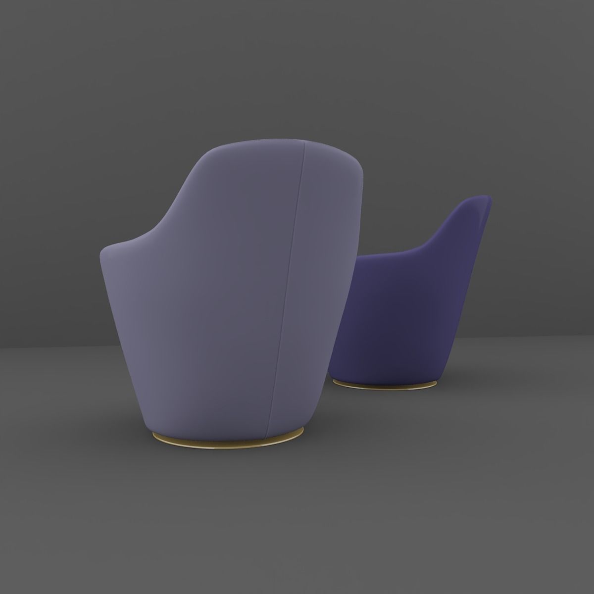 Armchair pair of chairs 3D model_8