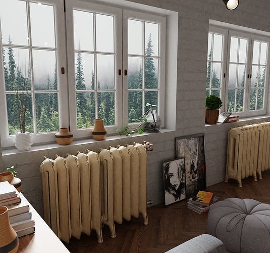Modern Living Room 3D model 2