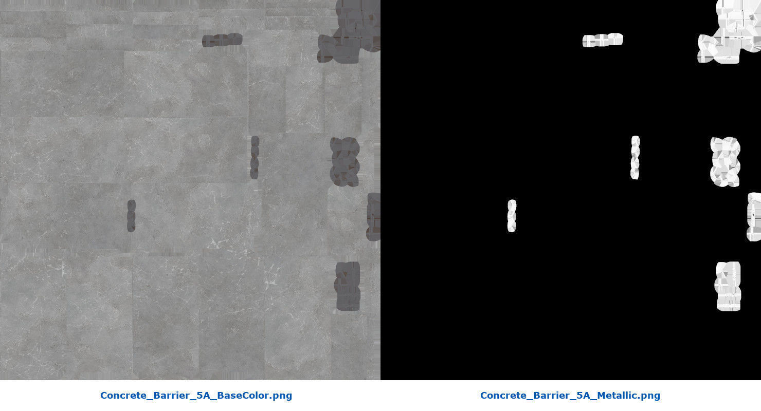 Concrete Barrier 5A Low-poly 3D model_7