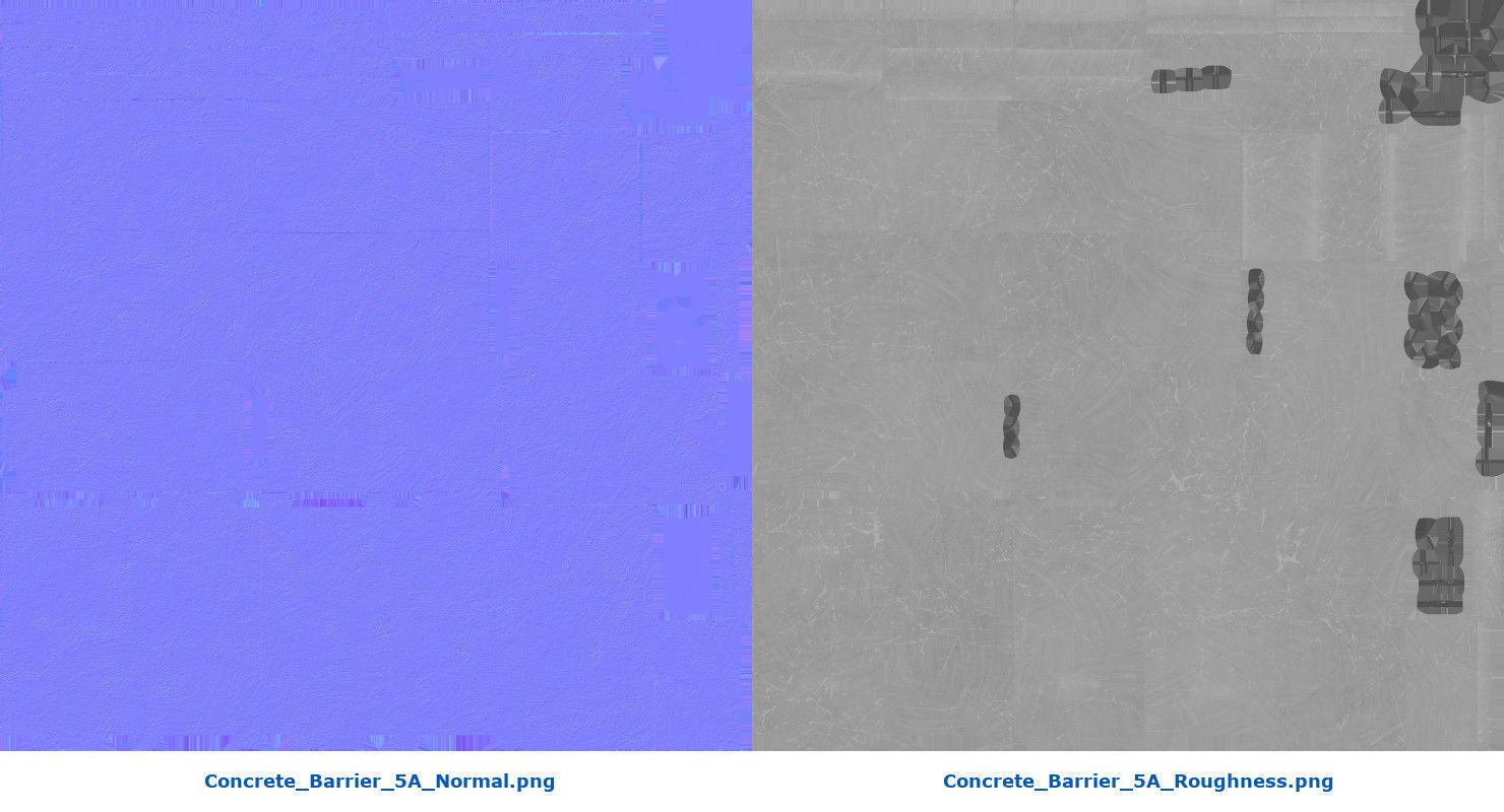 Concrete Barrier 5A Low-poly 3D model_8