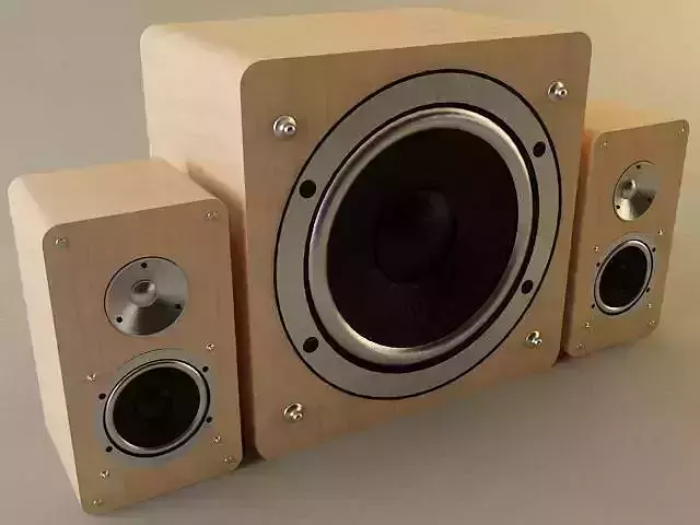 Speakers wooden speaker system 3D model