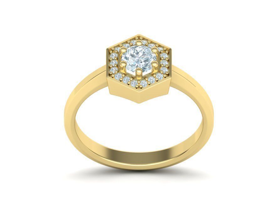 HEXAGON ENGAGEMENT RING 3dmodel 3D print model_18