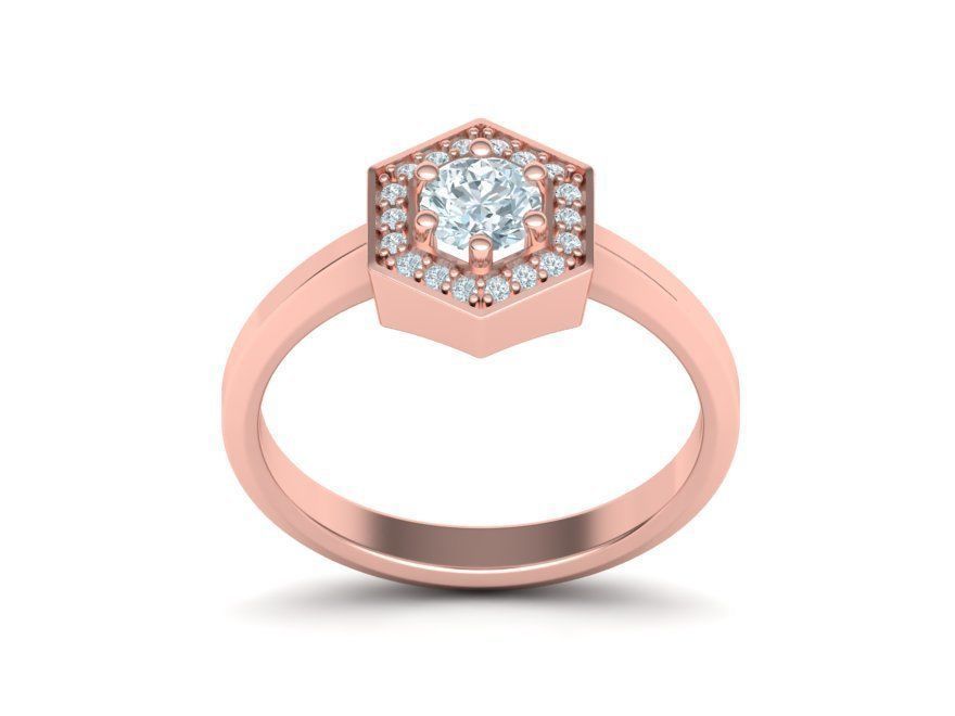 HEXAGON ENGAGEMENT RING 3dmodel 3D print model_17