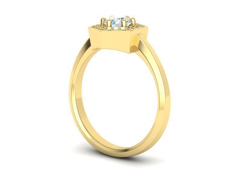 HEXAGON ENGAGEMENT RING 3dmodel 3D print model_15