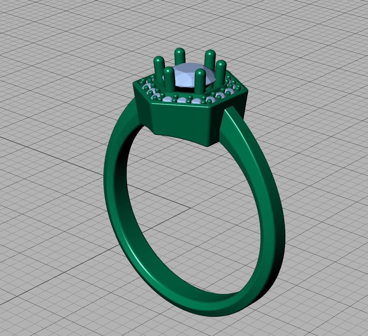 HEXAGON ENGAGEMENT RING 3dmodel 3D print model_7
