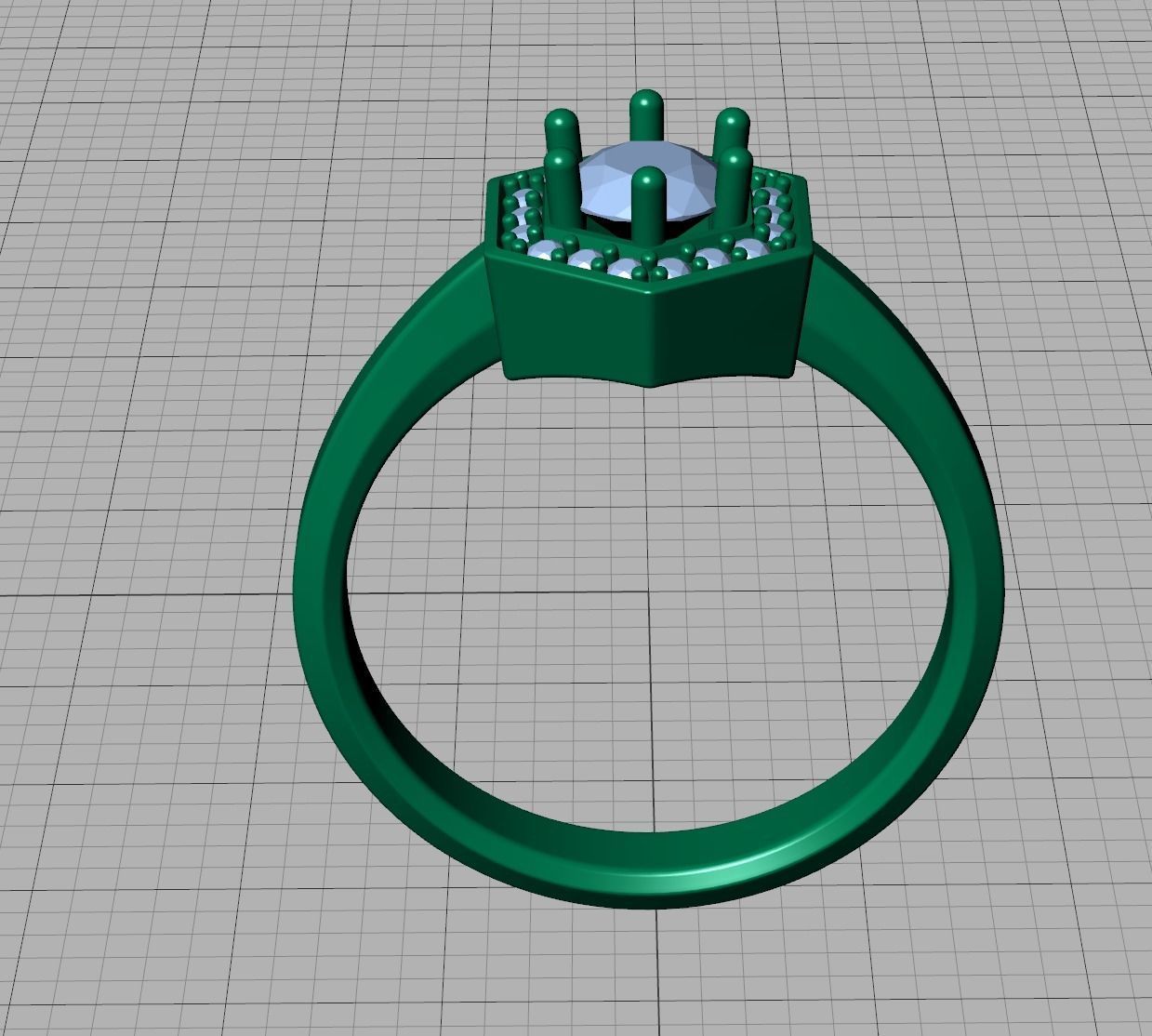 HEXAGON ENGAGEMENT RING 3dmodel 3D print model_8