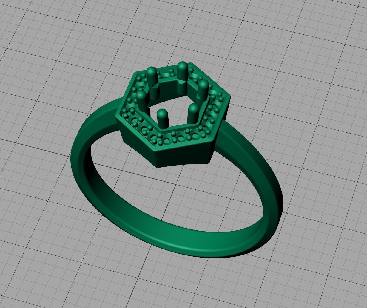 HEXAGON ENGAGEMENT RING 3dmodel 3D print model_10