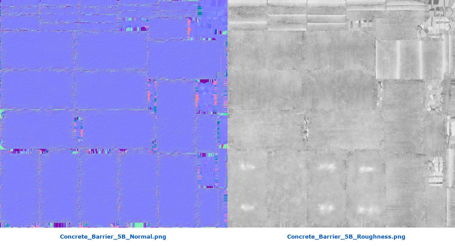 Concrete Barrier 5B Low-poly 3D model_8